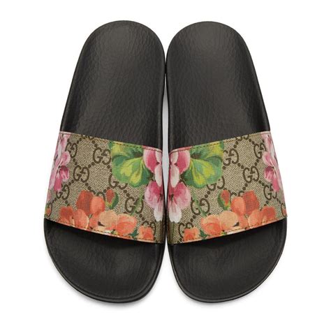 yg gucci slides|Gucci floral slides outfit.